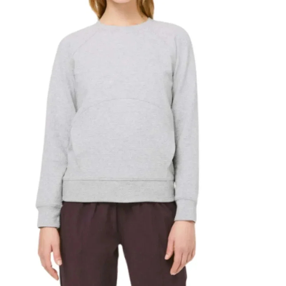 Lululemon Womens 4 Catch A Moment Crew Heathered Core Light Grey